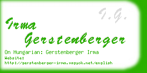 irma gerstenberger business card